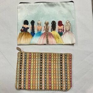2 Custom Made Pouches Featuring Disney Girls Backs